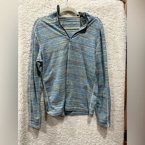 Lululemon Men’s Surge Warm Hoodie Space Dye Camo Deep Navy Alberta Lake SMALL